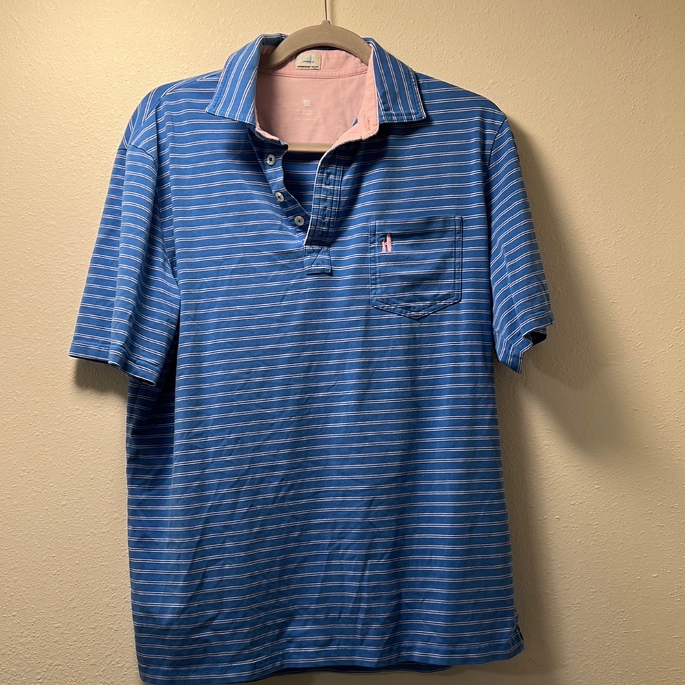 Johnnie-O Blue and Pink Polo